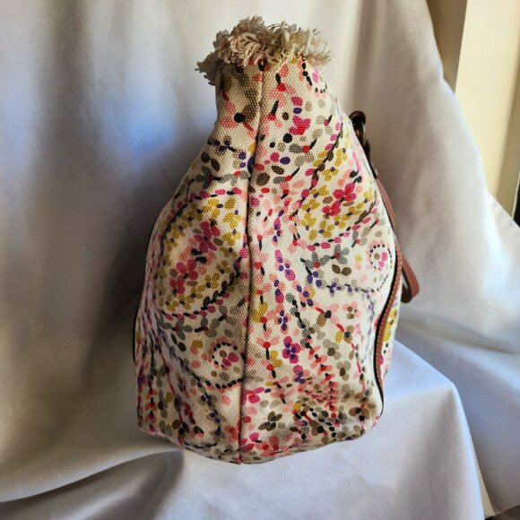 Patricia Nash Floral Cotton/Italy Leather Lady Handbag/Shoulder Bag - Picture 5 of 16